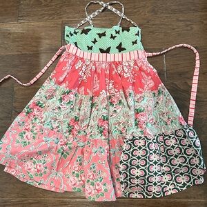 Floral Pink and Green Kids Skirt
